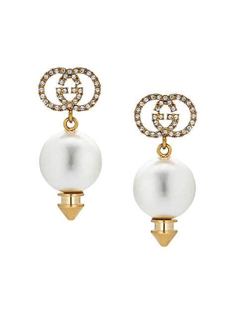 gucci pearl gg earrings